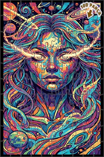 Teona Ahşap لغز خشبي بإطار مزدوج الطبقات بتصميم رحلة فضائية للنساء من كوزميك،...