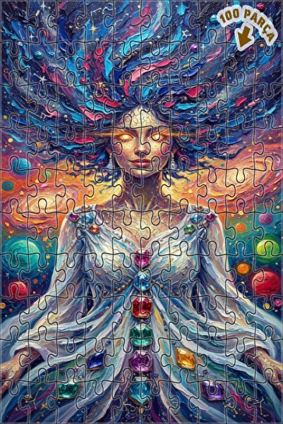 Teona Ahşap لغز خشبي مؤطر بطبقتين بمظهر لوحة زيتية لامرأة الكون 100 قطعة 25×25