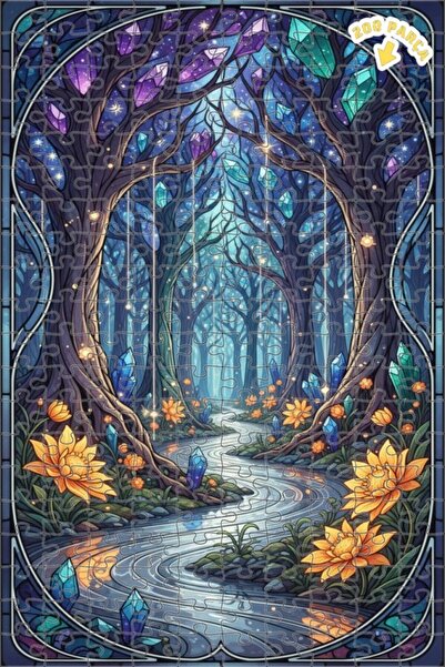 Teona Ahşap لغز خشبي بإطار مزدوج الطبقات من كريستال أورانج فورست 200 قطعة 25x35