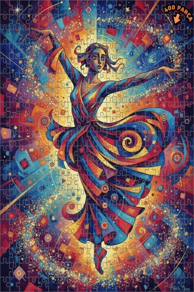 Teona Ahşap لوحة فنية حديثة بتصميم راقص مبهج بمظهر زيتية، لوحة خشبية مؤطرة بط...