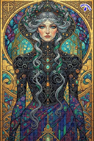 Teona Ahşap لوحة فنية بأسلوب الآرت نوفو لصورة امرأة، تشبه اللوحات الزيتية، بإ...