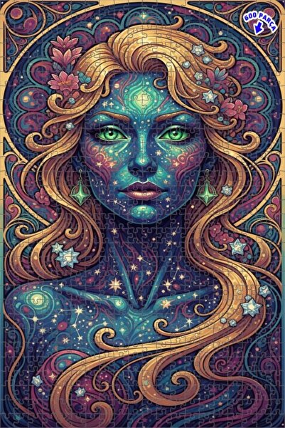 Teona Ahşap لغز خشبي بإطار مزدوج الطبقات منقوش للنساء من جالاكتيك 600 قطعة 50×35