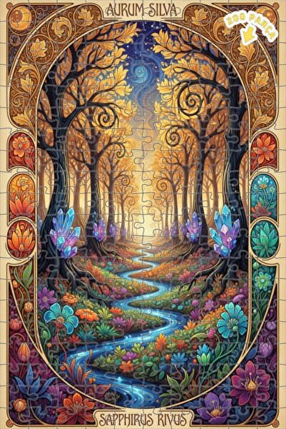 Teona Ahşap لغز خشبي بإطار مزدوج الطبقات من جولدن فورست نهر 200 قطعة 25x35