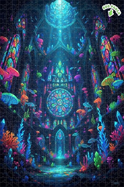 Teona Ahşap لغز خشبي رائع بإطار مزدوج الطابق من الفسيفساء الزجاجية الملونة لك...