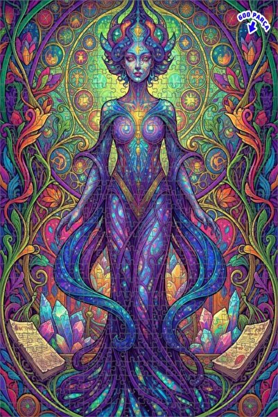 Teona Ahşap لغز خشبي مؤطر بطبقتين بمظهر لوحة زيتية فنية لإلهة سحرية 600 قطعة ...