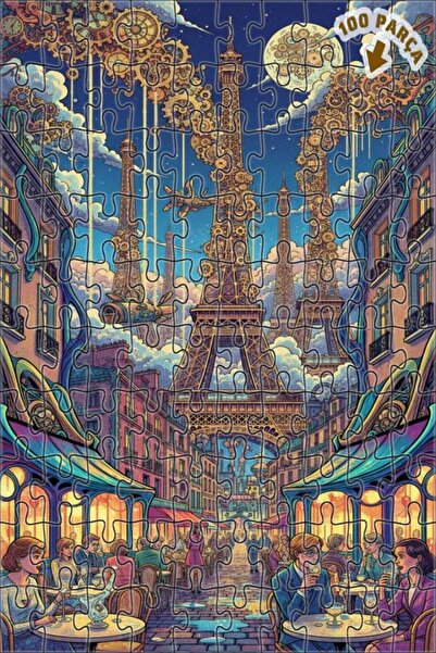 Teona Ahşap لغز خشبي بإطار ذو طابقين بمظهر لوحة زيتية لحلم باريس بالبخار 100 ...