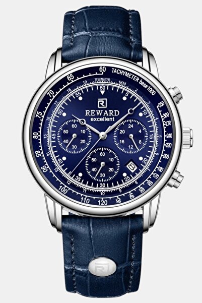 Reward Erkek Kol Saati Quartz Takvimli Lacivert Kadran Deri Kordon Lacivert 4...
