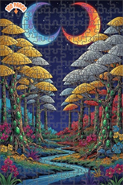 Teona Ahşap لغز خشبي مؤطر بطبقتين من غابة القمر الغامضة 150 قطعة 20×30