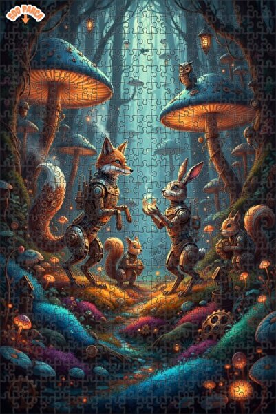 Teona Ahşap لغز خشبي بإطار مزدوج الطبقات بتصميم روبوت ستيمبانك من حكاية الغاب...