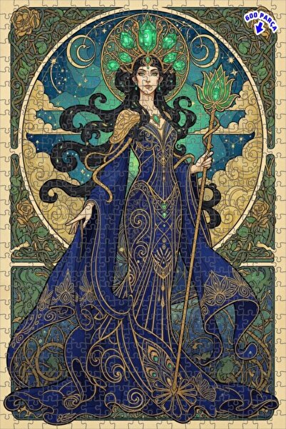 Teona Ahşap لغز خشبي بإطار مزدوج الطبقات من نايت كينغ، بتصميم آرت نوفو، 600 ق...