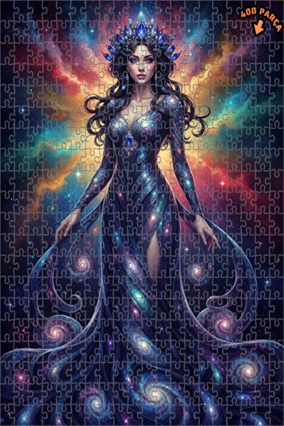 Teona Ahşap Galaxy Queen Oil Painting Look Double Layer Framed Wooden Puzzle ...