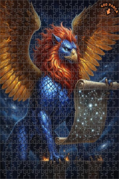 Teona Ahşap لوحة زيتية تصور الغريفين الأساطيري السماوي، لغز خشبي بإطار مزدوج ...