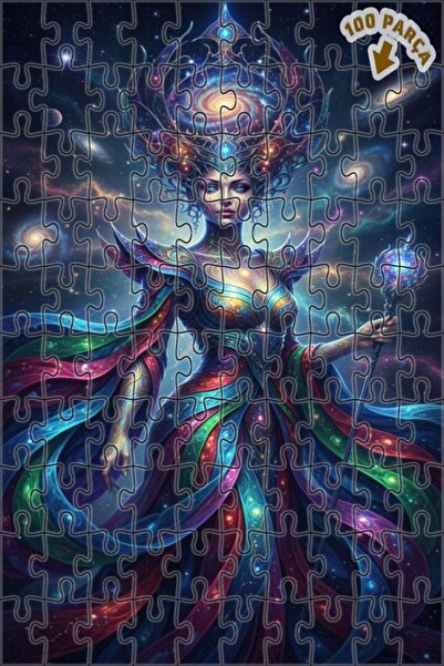 Teona Ahşap لوحة فنية حديثة بمظهر الزيتية لملكة الكون، لغز خشبي بإطار مزدوج ا...