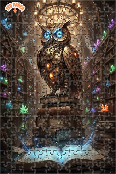 Teona Ahşap Secrets of the Mechanical Owl Double Layer Framed Wooden Puzzle 1...