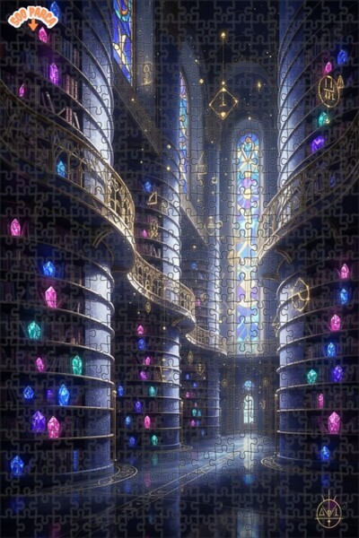 Teona Ahşap لغز خشبي مؤطر بطبقتين من مكتبة السحر الفنية الخيالية 500 قطعة 50x30