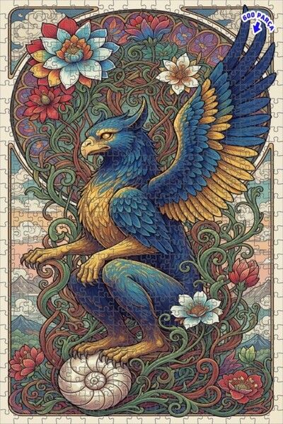 Teona Ahşap لغز خشبي مؤطر بطبقتين بتصميم فني يشبه لوحة زيتية لغريبة وغامضة وح...