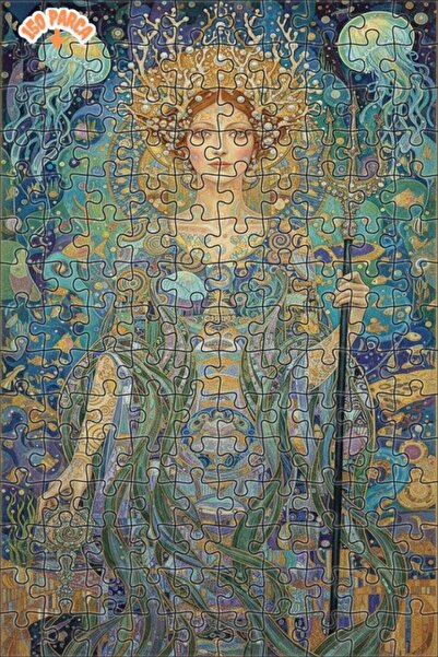 Teona Ahşap لغز خشبي فني على شكل تاج ذهبي لملكة البحر 150 قطعة 20×30