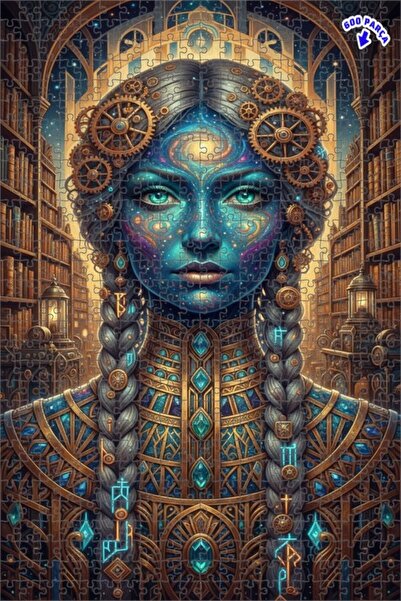 Teona Ahşap لغز خشبي بإطار مزدوج الطبقات بمظهر لوحة زيتية لامرأة الحكمة الكون...