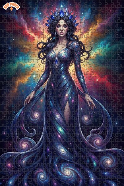 Teona Ahşap لغز خشبي بإطار مزدوج الطبقات بمظهر لوحة زيتية لملكة المجرة 500 قط...