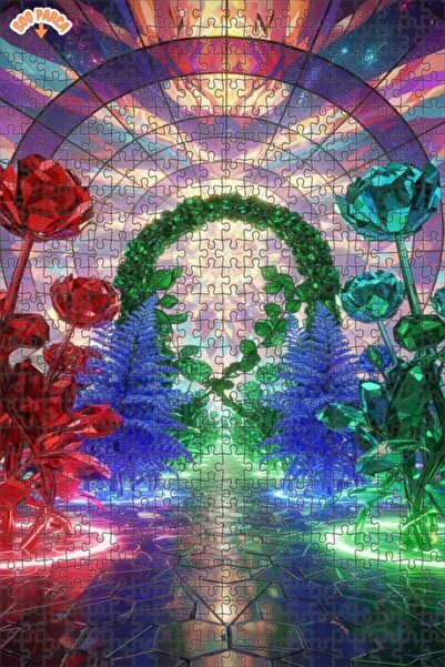 Teona Ahşap لغز خشبي بإطار مزدوج الطبقات من كريستال جاردن، 500 قطعة، 50×30