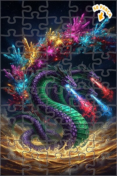 Teona Ahşap لغز خشبي بإطار مزدوج الطبقات من كريستال دراغون بيز 50 قطعة 15x25