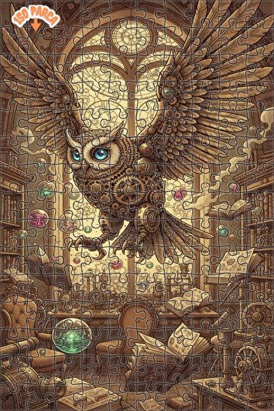 Teona Ahşap Secrets of the Mechanical Owl Double Layer Framed Wooden Puzzle 1...