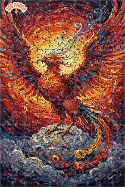 Teona Ahşap لوحة زيتية لرقصة اللهب، طائر الفينيق الأسطوري، لوحة خشبية مؤطرة ب...