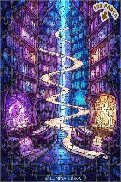 Teona Ahşap لغز خشبي مؤطر بطبقتين بتصميم فن الزجاج الملون للمكتبة الفلكية 100...