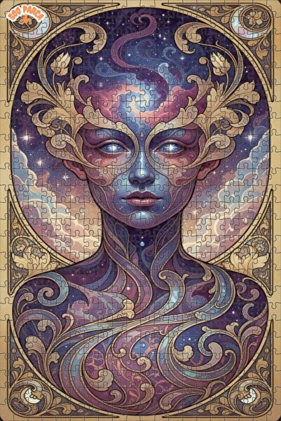 Teona Ahşap لغز خشبي بإطار مزدوج الطبقات بمظهر لوحة زيتية فضائية نسائية 500 ق...