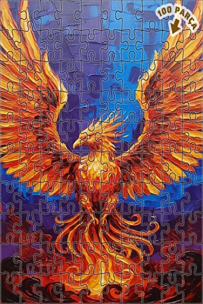 Teona Ahşap لغز خشبي بإطار مزدوج الطبقات بمظهر لوحة زيتية لطائر الفينيق يرتفع...