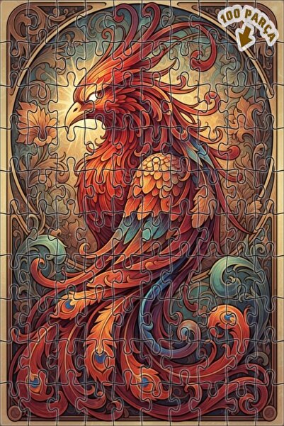 Teona Ahşap لوحة فنية رائعة على شكل طائر الفينيق، لوحة فنية ذات طابقين مؤطرة ...