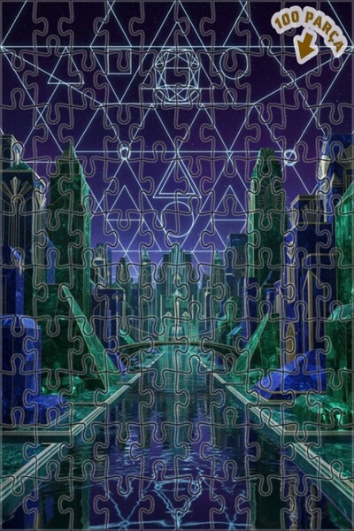 Teona Ahşap لغز خشبي مؤطر بطبقتين من مدينة الكريستال الغامضة 100 قطعة 25x25