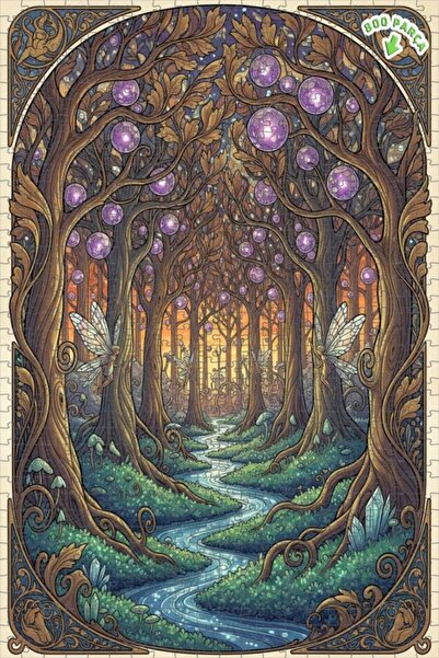 Teona Ahşap لغز خشبي مؤطر بطبقتين من فيري فورست ماجيكال دريم 800 قطعة 70x50