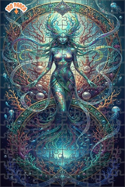 Teona Ahşap لغز خشبي مؤطر بطبقتين من فن حورية البحر 150 قطعة 20×30