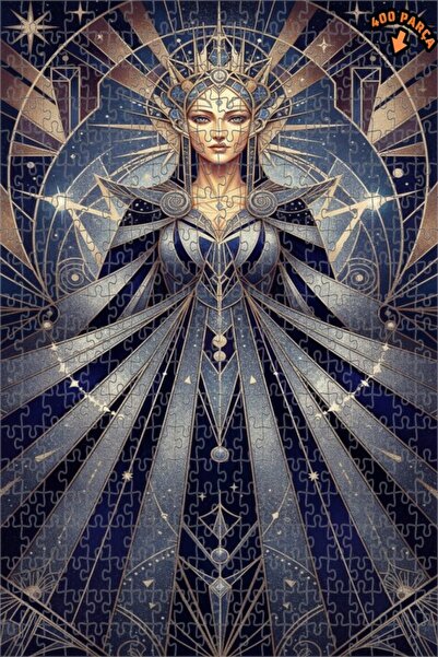 Teona Ahşap لغز خشبي بإطار متألق على طراز آرت ديكو 400 قطعة 35x35