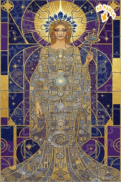 Teona Ahşap لغز خشبي مؤطر بطبقتين على طراز غوستاف كليمت بتصميم فني تجريدي ذهب...