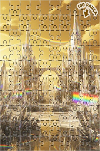 Teona Ahşap لغز خشبي بإطار مزدوج الطبقات من كريستال سيتي تيلنج 100 قطعة 25x25