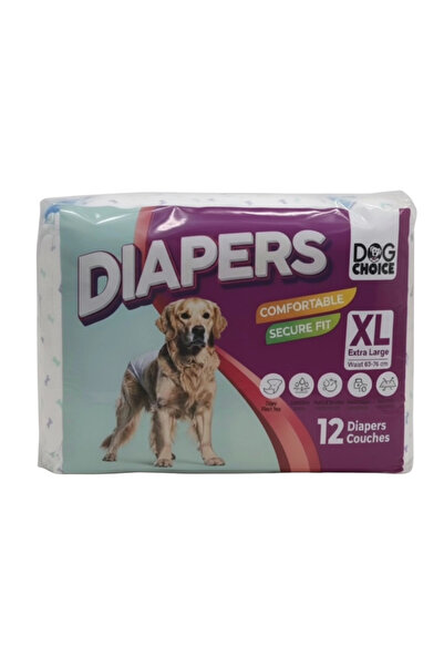 Kanki Pet Dog Choice Diapers Köpek Bağlama Bezi XL Boy 12 li Yetişkin Köpek Bezi