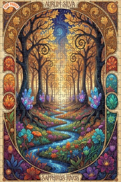 Teona Ahşap لغز خشبي بإطار مزدوج الطبقات من جولدن فورست نهر، 500 قطعة، 50×30