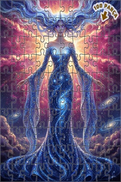 Teona Ahşap Galaxy Mother Watercolor Look Double Layer Framed Wooden Puzzle 1...