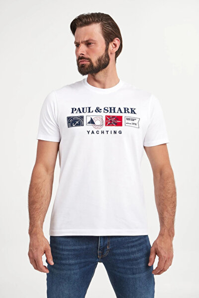 PAUL&SHARK MEN'S KNITTED T-SHIRT C.WCOTTON