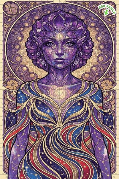 Teona Ahşap لغز خشبي بإطار من طابقين بتصميم فني على طراز آرت نوفو للنساء من ك...