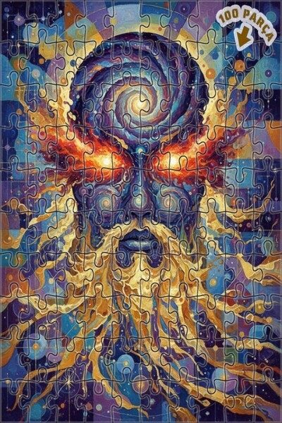 Teona Ahşap لغز خشبي بمظهر لوحة زيتية للحكمة الكونية 100 قطعة 25×25