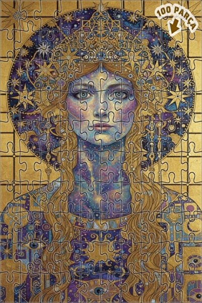 Teona Ahşap لغز خشبي بإطار مزدوج الطبقات بمظهر لوحة زيتية لامرأة كونية غامضة ...