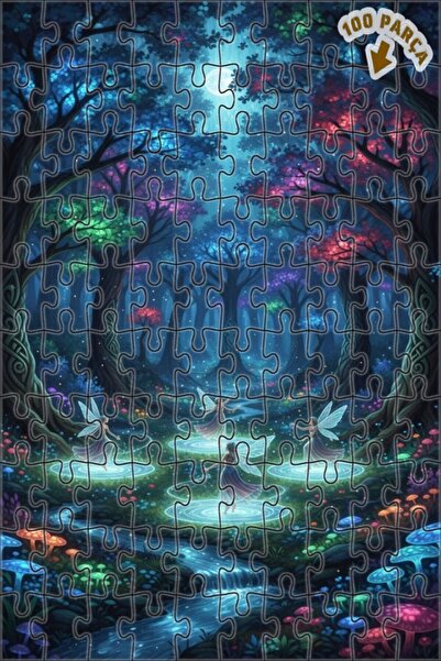 Teona Ahşap لغز خشبي مؤطر بطبقتين بمظهر لوحة زيتية لجنية الغابة السحرية 100 ق...