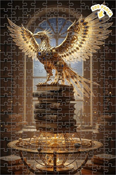Teona Ahşap Altın Mekanik Anka Kuşu Çift Katlı Çerçeveli Ahşap Puzzle 200 PAR...