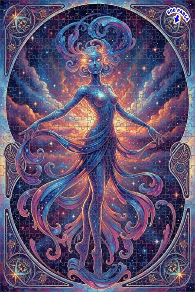 Teona Ahşap لغز خشبي للنساء بمظهر الألوان المائية من كوزميك، لغز خشبي بإطار م...