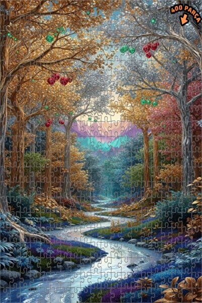 Teona Ahşap لغز خشبي بإطار مزدوج الطبقات من ماسالسي أورجان ريفر 400 قطعة 35x35