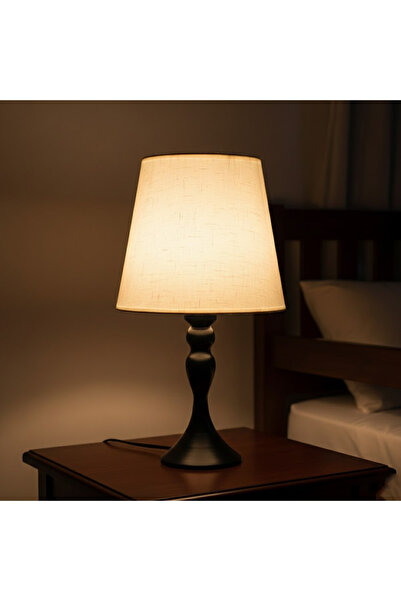 co arma Elegant black side table lamp, 35 cm tall