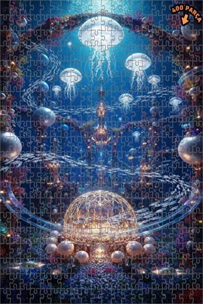 Teona Ahşap لغز خشبي مؤطر مكون من طابقين مطلي بالزيت لمدينة أتلانتس الخيالية ...